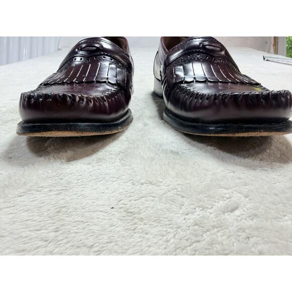 GH Bass Weejuns Layton Burgundy Leather Kiltie Tassel Loafers 10.5D main image 7